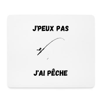 J'PEUX PAS J'AI PÊCHE - Tapis de souris (format paysage) - blanc - Devant