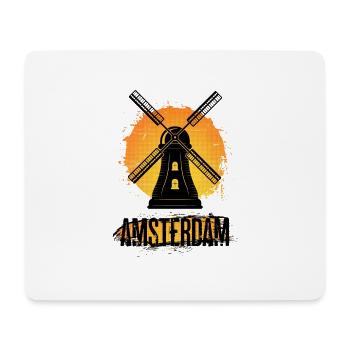 Amsterdam Pays-Bas Nederland Holland Windmühle - Tapis de souris (format paysage) - blanc - Devant