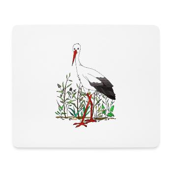 Storch - Mousepad (Querformat) - Weiß - Vorne