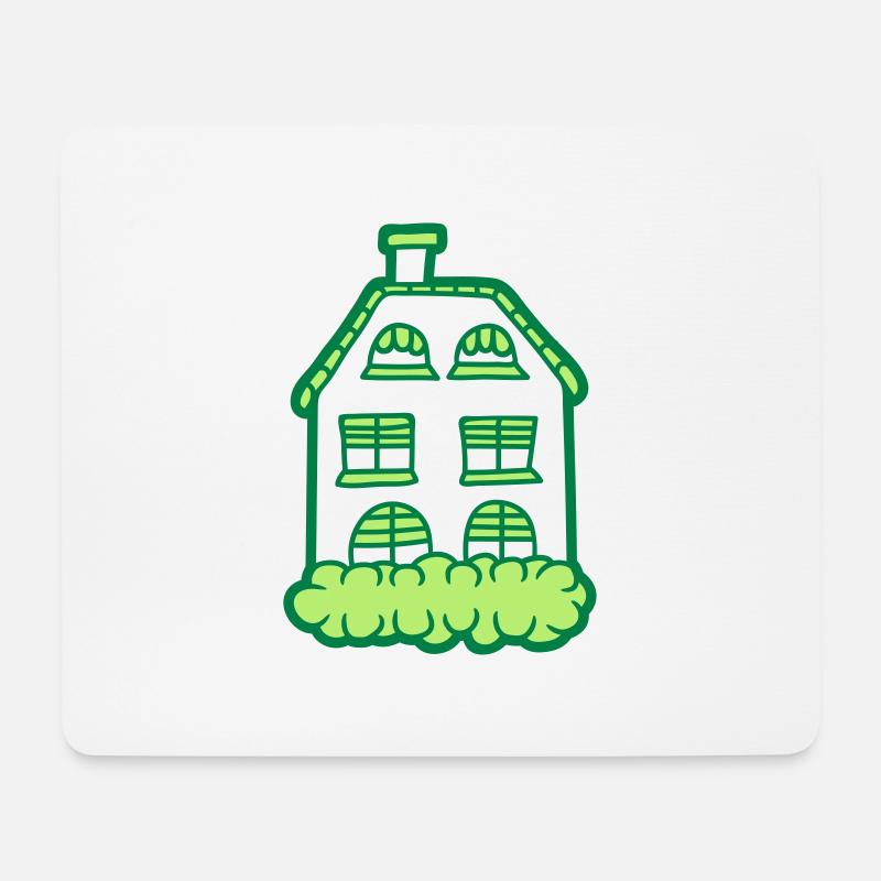 Häuschen Gemaltes Haus - Mousepad (Querformat) - Weiß