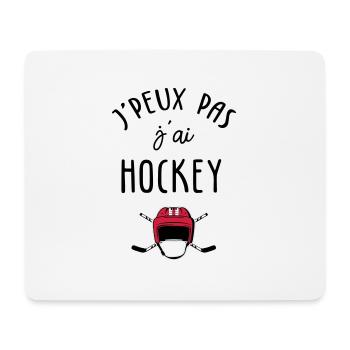 J'peux pas j'ai hockey - Tapis de souris (format paysage) - blanc - Devant