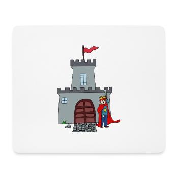 Chevalier et château - Tapis de souris (format paysage) - blanc - Devant