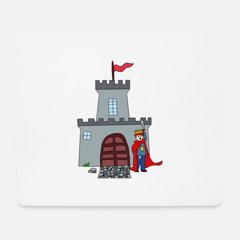 Knight and castle - Mouse Pad (horizontal) - white
