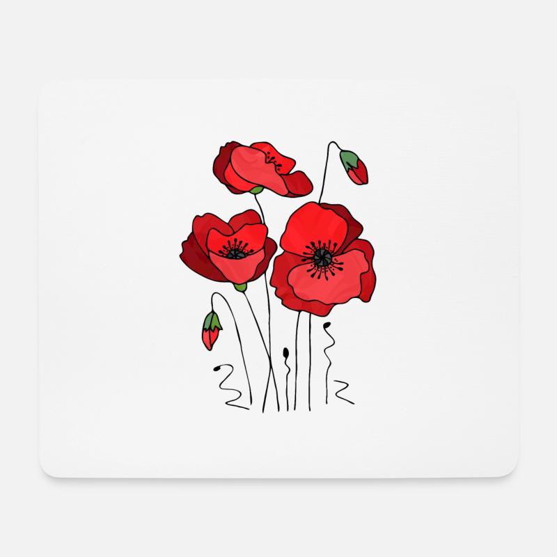 Fleurs - Tapis de souris (format paysage) - blanc