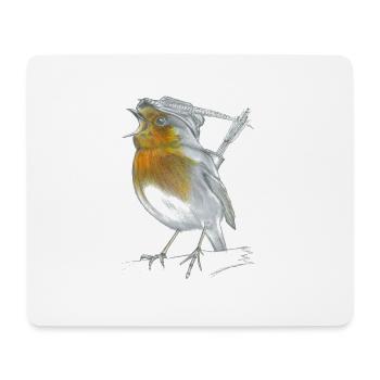 Rouge-gorge Robin Hood - Tapis de souris (format paysage) - blanc - Devant