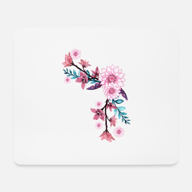 Blumen - Mousepad (Querformat) - Weiß
