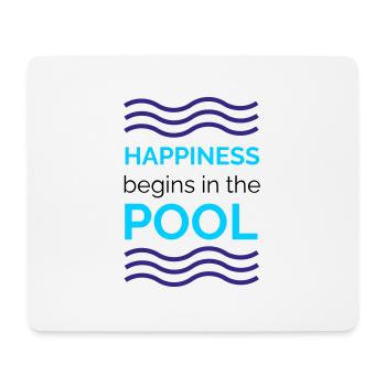 HAPPINESS begins in the POOL - Mousepad (Querformat) - Weiß - Vorne