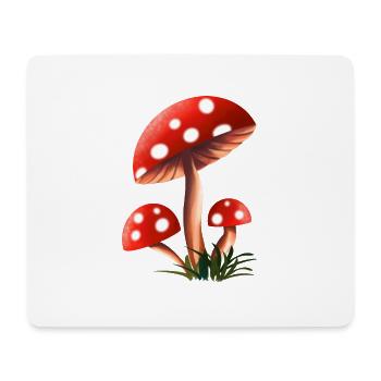 Champignon rouge Taches blanches Agaric de mouche / Amanita Muscaria - Tapis de souris (format paysage) - blanc - Devant
