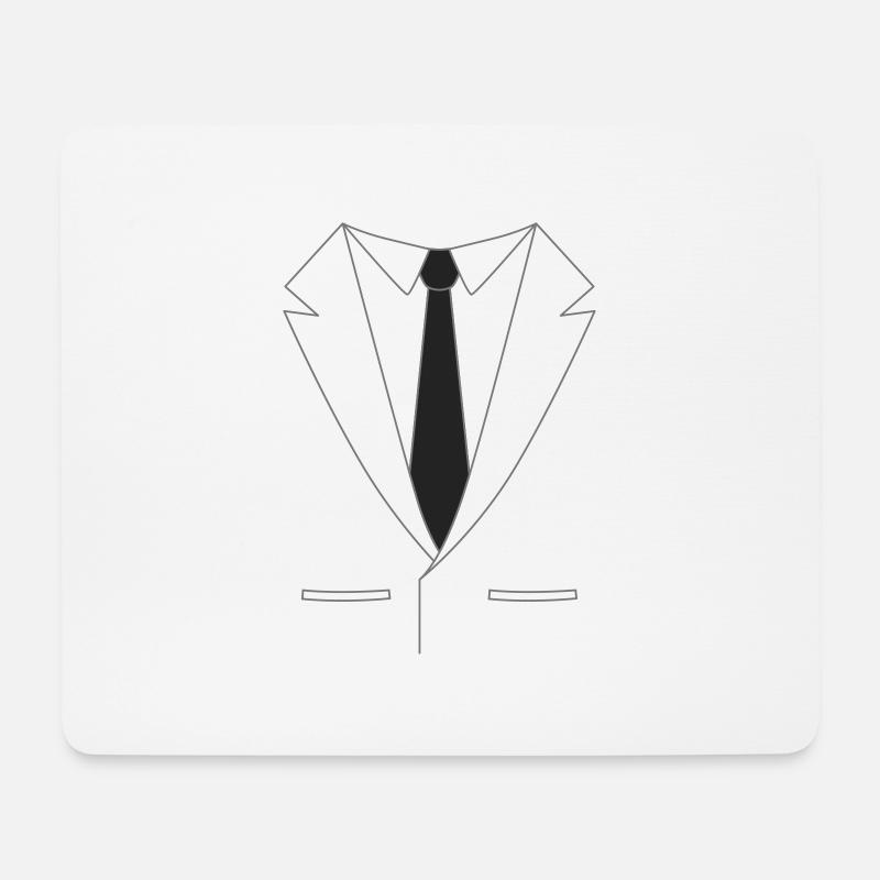 Anzug mit Krawatte - Mousepad (Querformat) - Weiß