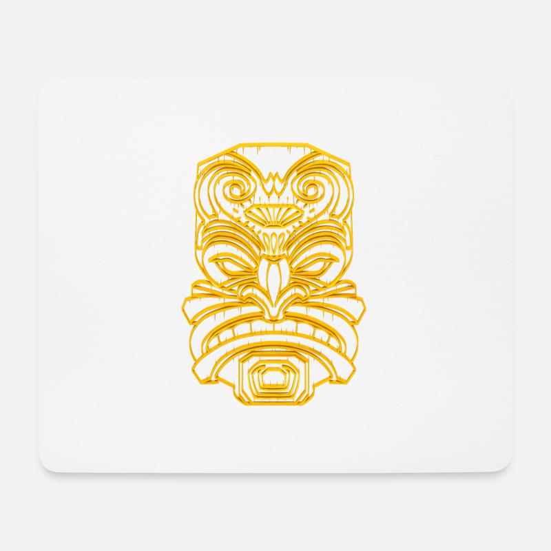 Tiki Masque Tiki Bar Hawaii Or - Tapis de souris (format paysage) - blanc