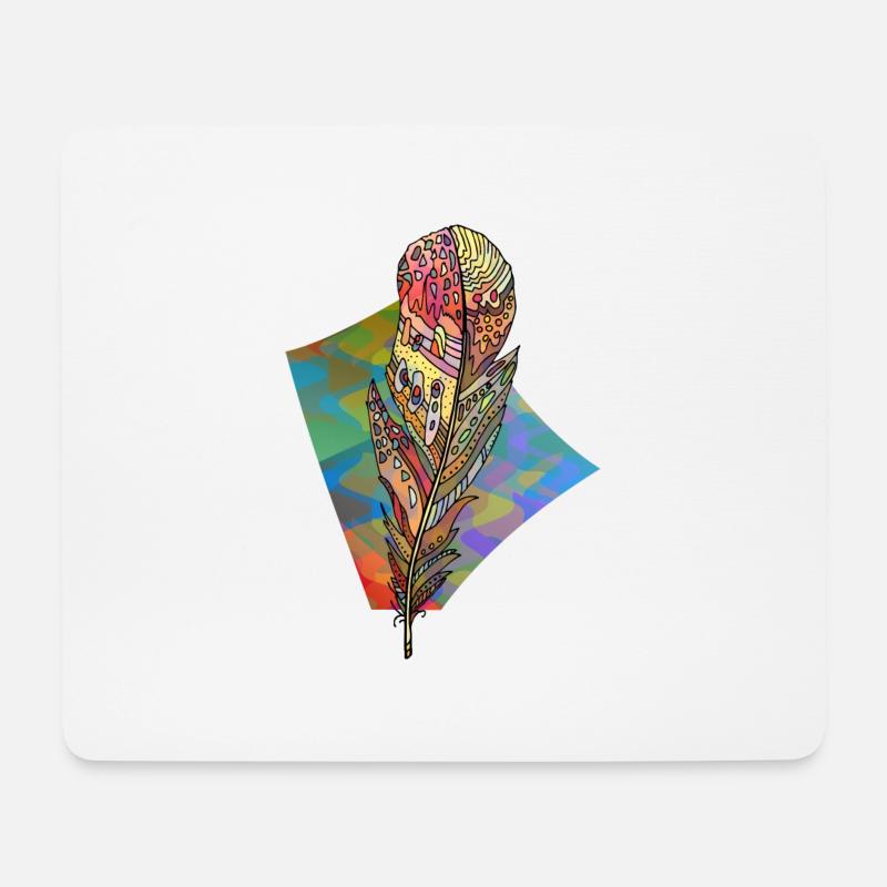 Plume - Tapis de souris (format paysage) - blanc