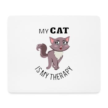 katze meerkatze großkatze streunerkatze raubkatze - Mousepad (Querformat) - Weiß - Vorne