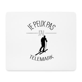 Je peux pas j'ai télémark - j'peux pas j'ai télém - Tapis de souris (format paysage) - blanc - Devant