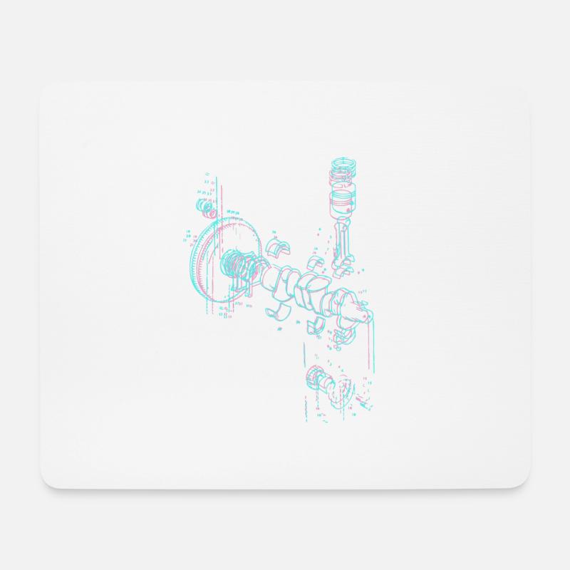schrauben,zeichnung,schrauber,schraube,blau - Mousepad (Querformat) - Weiß