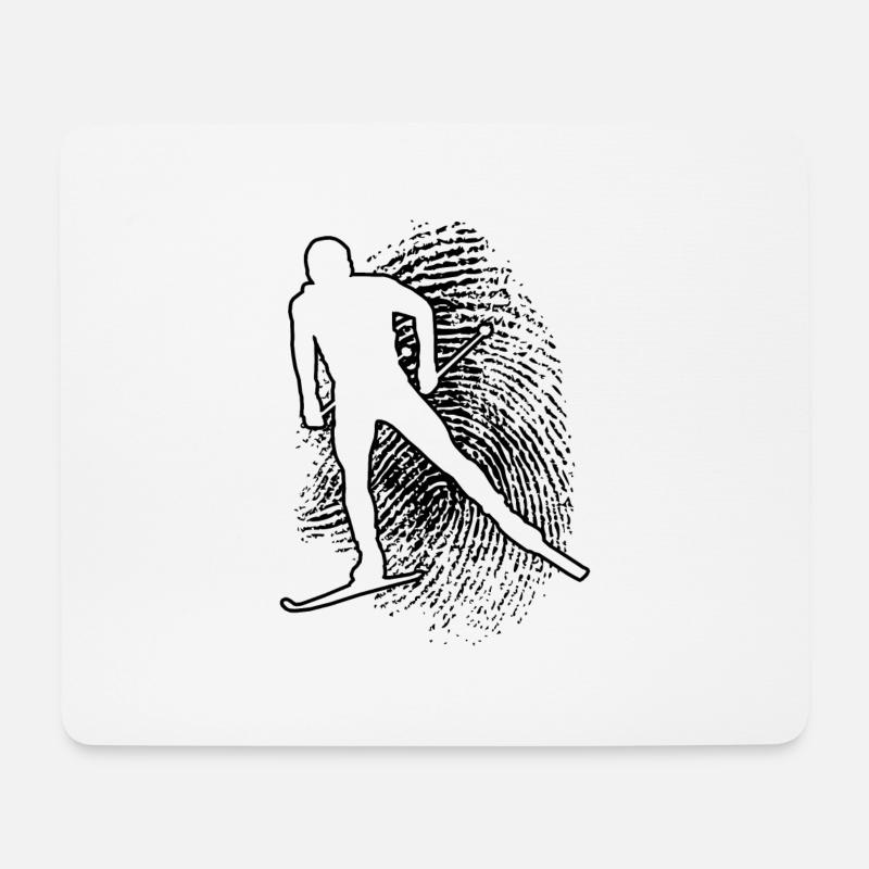 Herren Damen Langlauf Classic Langlauf Skating - Mousepad (Querformat) - Weiß