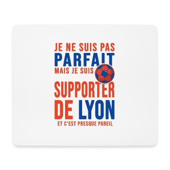 supporter football Lyon Humour foot Club Lyonnais - Tapis de souris (format paysage) - blanc - Devant