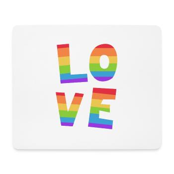 LOVE Gay Pride Rainbow Flag LGBT LGBTQ Pride Month - Mouse Pad (horizontal) - white - Front