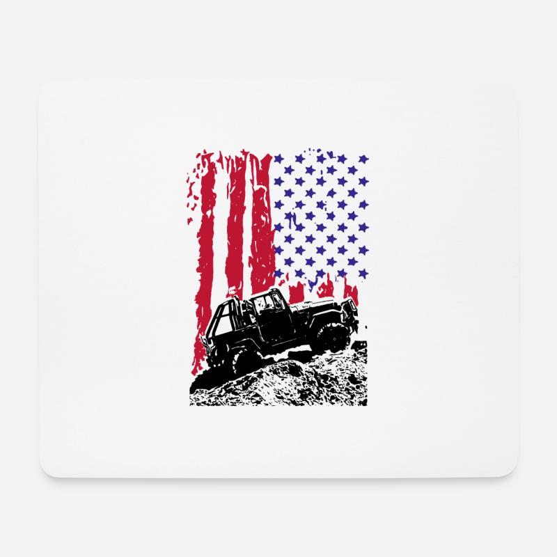 AMERIKANISCHER OFFROADER - Mousepad (Querformat) - Weiß