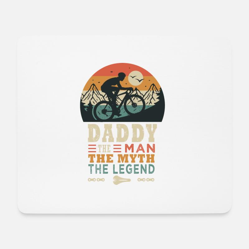daddy cyclist la fégende vélo velo vélos - Mousepad (Querformat) - Weiß
