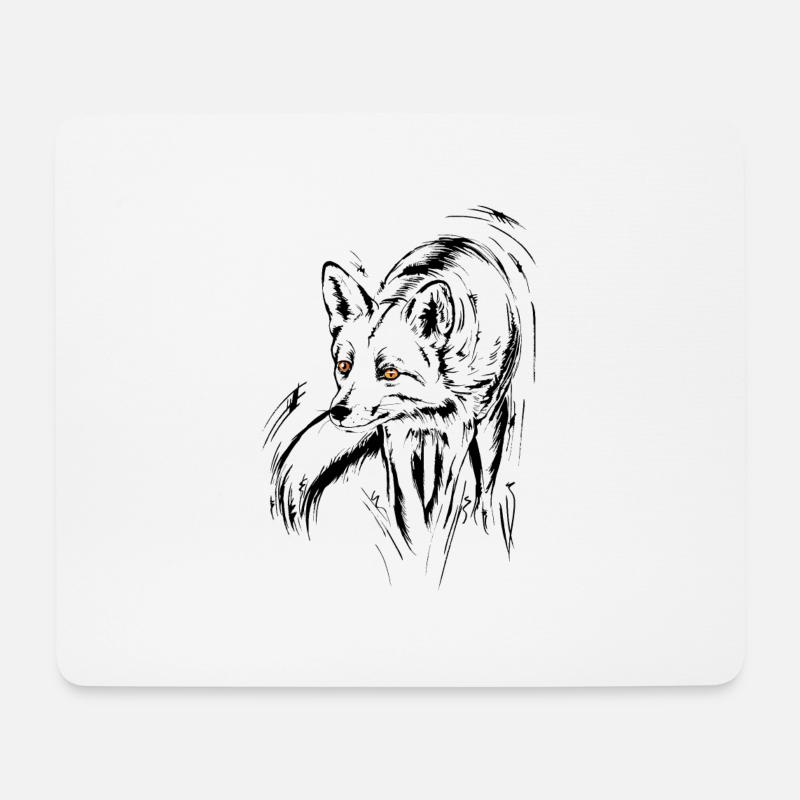 Fuchs, Rotfuchs - Mousepad (Querformat) - Weiß