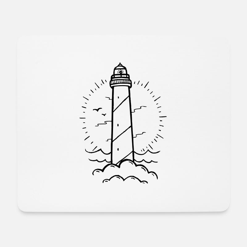 LEUCHTTURM TATTOO - Mousepad (Querformat) - Weiß