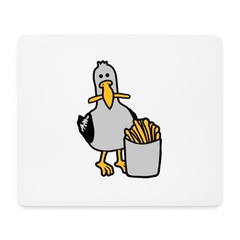Joyeuses frites volées à la mouette - Tapis de souris (format paysage) - blanc - Devant