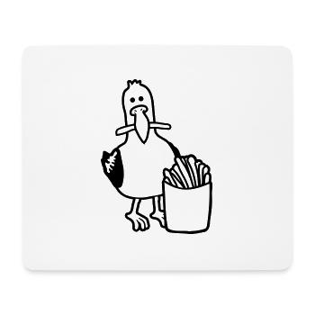 Frites volées mouette heureuse - Tapis de souris (format paysage) - blanc - Devant
