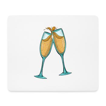 Champagnergläser / Prosit - Mousepad (Querformat) - Weiß - Vorne