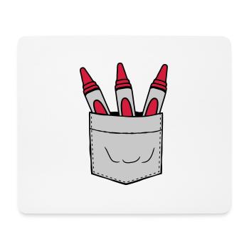 Poche de poitrine emportez des crayons de cire avec vous lors de vos déplacements - Tapis de souris (format paysage) - blanc - Devant