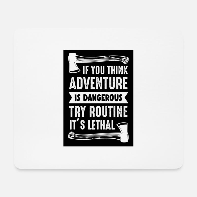 Abenteuer, und fürs Leben - Mousepad (Querformat) - Weiß