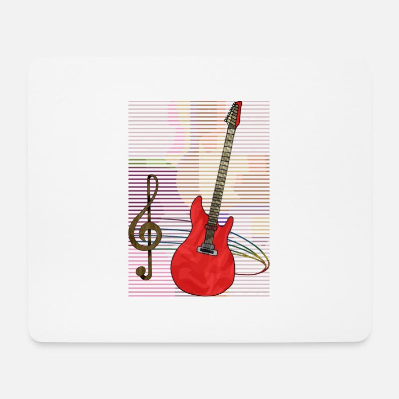 Gitarre - Mousepad (Querformat) - Weiß