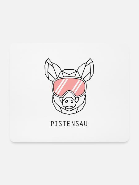 Geometrische Pistensau für Après-Ski Partys - Mousepad (Querformat) - Weiß