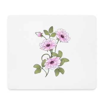 Fleur - Tapis de souris (format paysage) - blanc - Devant
