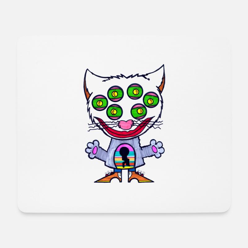 Schloss Katzen Augen - Mousepad (Querformat) - Weiß