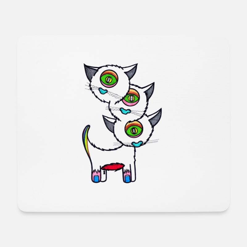 Drei Katzen - Mousepad (Querformat) - Weiß