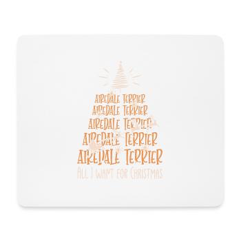 Airedale Terrier Hund Weihnachten Hunderasse - Mousepad (Querformat) - Weiß - Vorne