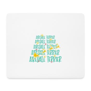 Airedale Terrier Hund Weihnachten Hunderasse - Mousepad (Querformat) - Weiß - Vorne