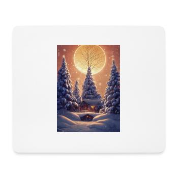 Chalet de Noël - Tapis de souris (format paysage) - blanc - Devant