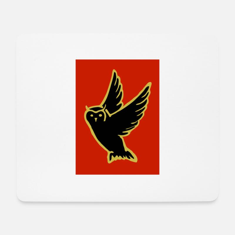 Eule - Mousepad (Querformat) - Weiß