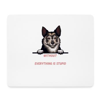 Ohne Schwedischer Vallhund ist alles doof - Mousepad (Querformat) - Weiß - Vorne