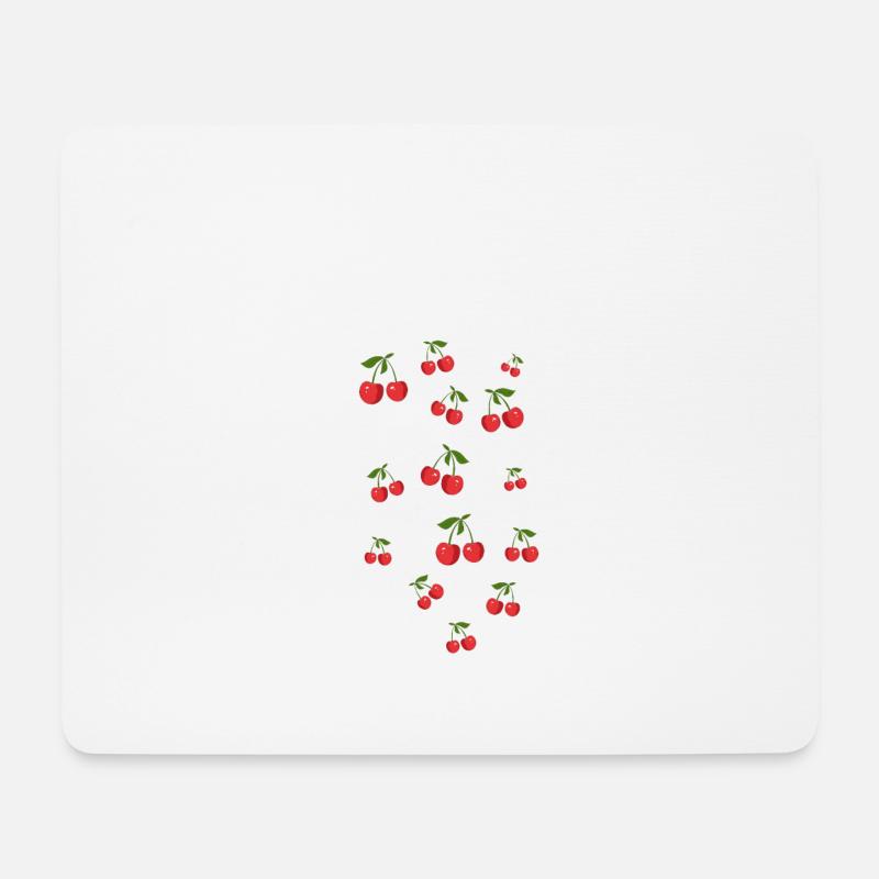 Kirschregen - Mousepad (Querformat) - Weiß