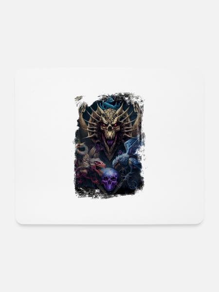 Drachen - Mousepad (Querformat) - Weiß