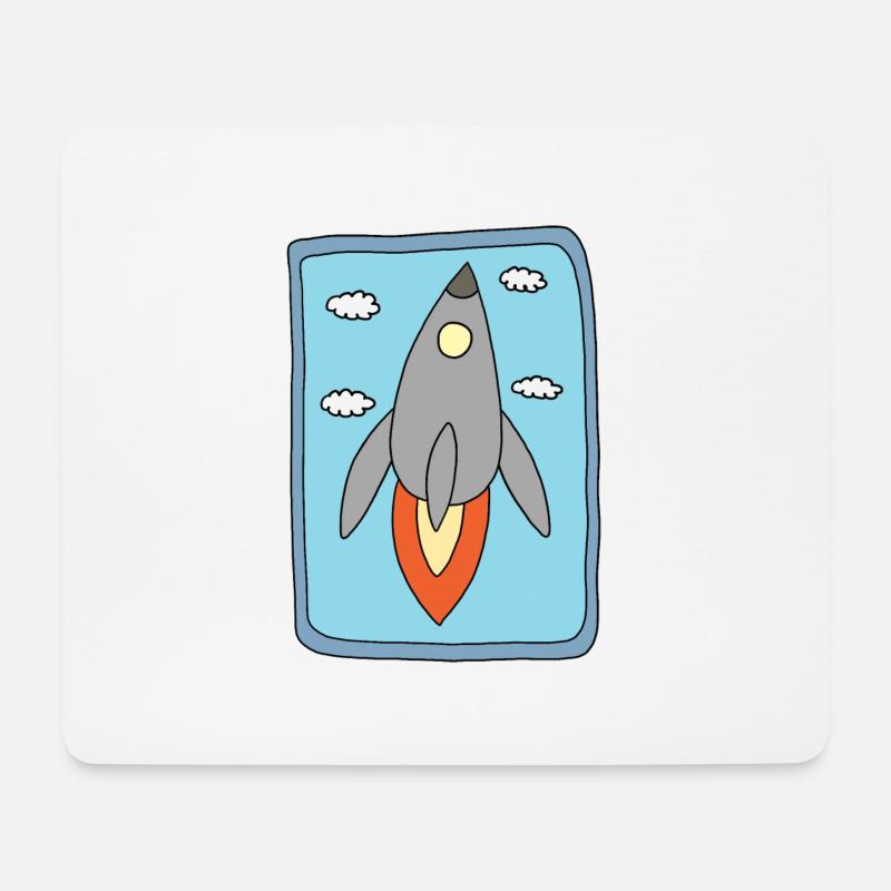 Raketen Design - Mousepad (Querformat) - Weiß