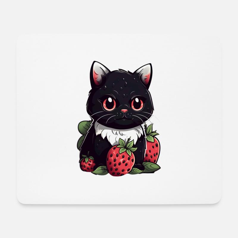 Ragamuffin Erdbeere Katze Geschenk - Mousepad (Querformat) - Weiß
