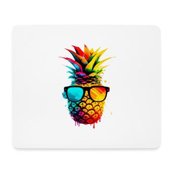Ananas funky coloré - Tapis de souris (format paysage) - blanc - Devant