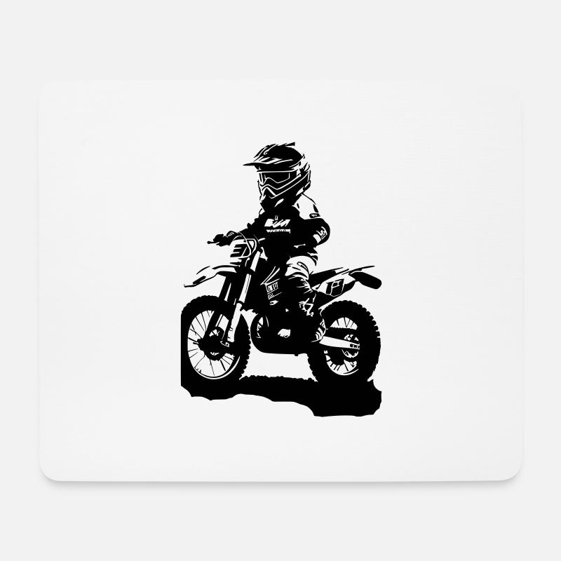 MOTORRAD KIND - Mousepad (Querformat) - Weiß