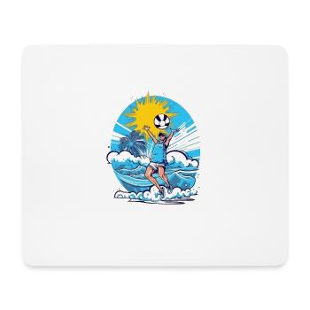 Jack au beach volley - Tapis de souris (format paysage) - blanc - Devant
