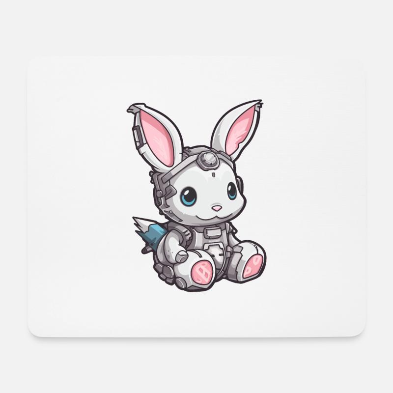 Cyber Bunny 1 - Mousepad (Querformat) - Weiß