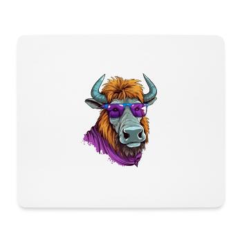 Jik le bison - Tapis de souris (format paysage) - blanc - Devant
