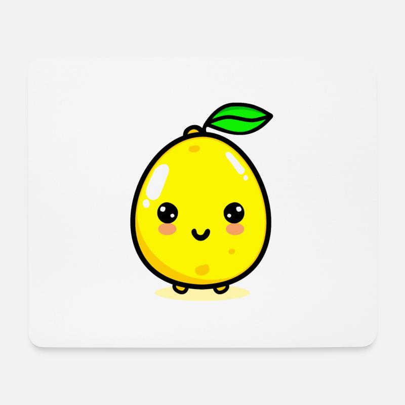 Niedliche Zitrone Kawaii Lemon - Mousepad (Querformat) - Weiß